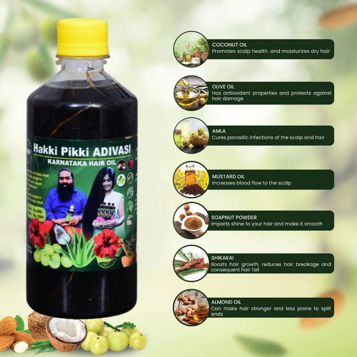 Original Adivasi Hakki Pikki Herbal Hair Oil
